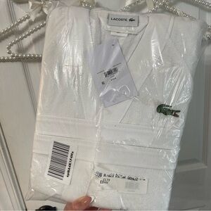 NEW Lacoste Classic Pique White Robe
